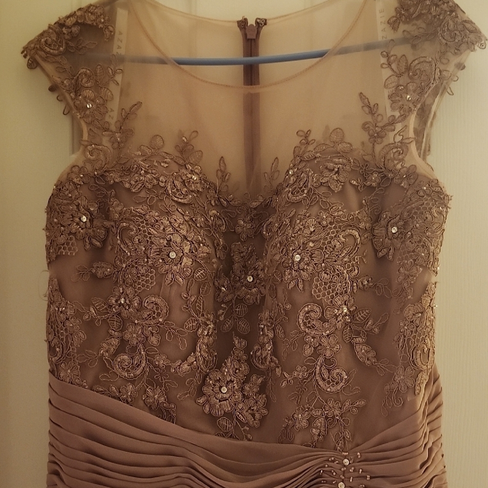 Azazie Mauve Cap Sleeve Gown